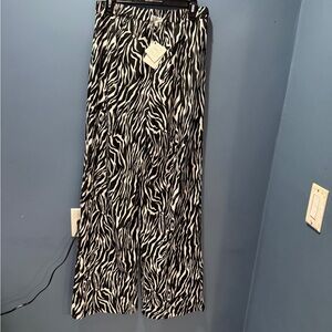 Zebra Print Wide-Leg Pants